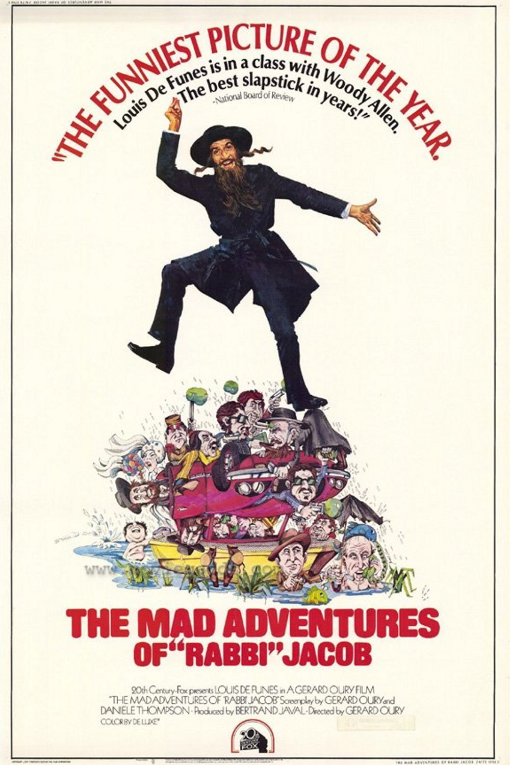 Theatrical poster for The Mad Adventures of Rabbi jacob 1973
