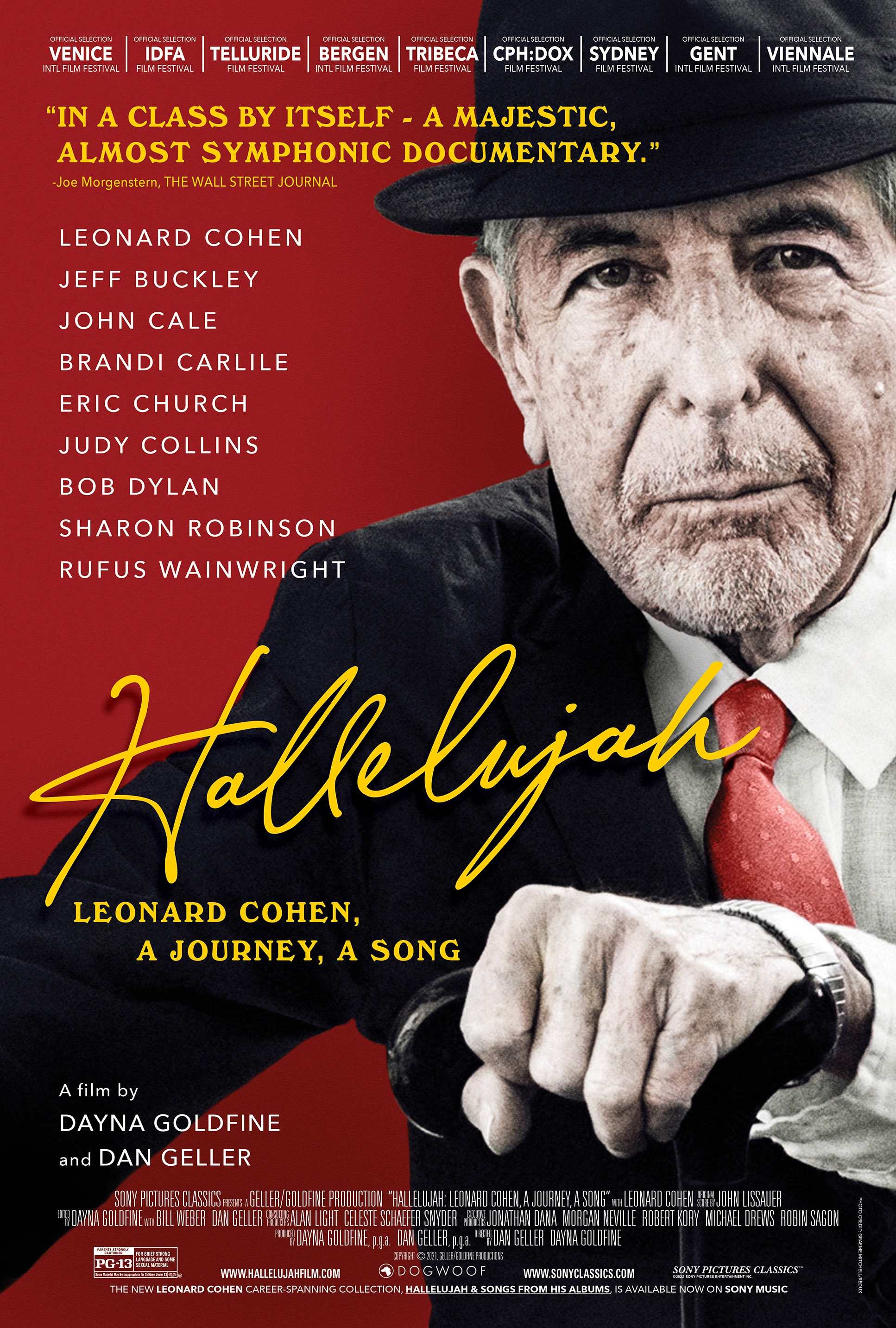 Film poster for HALLELUJAH: LEONARD COHEN, A JOURNEY, A SONG (2022)