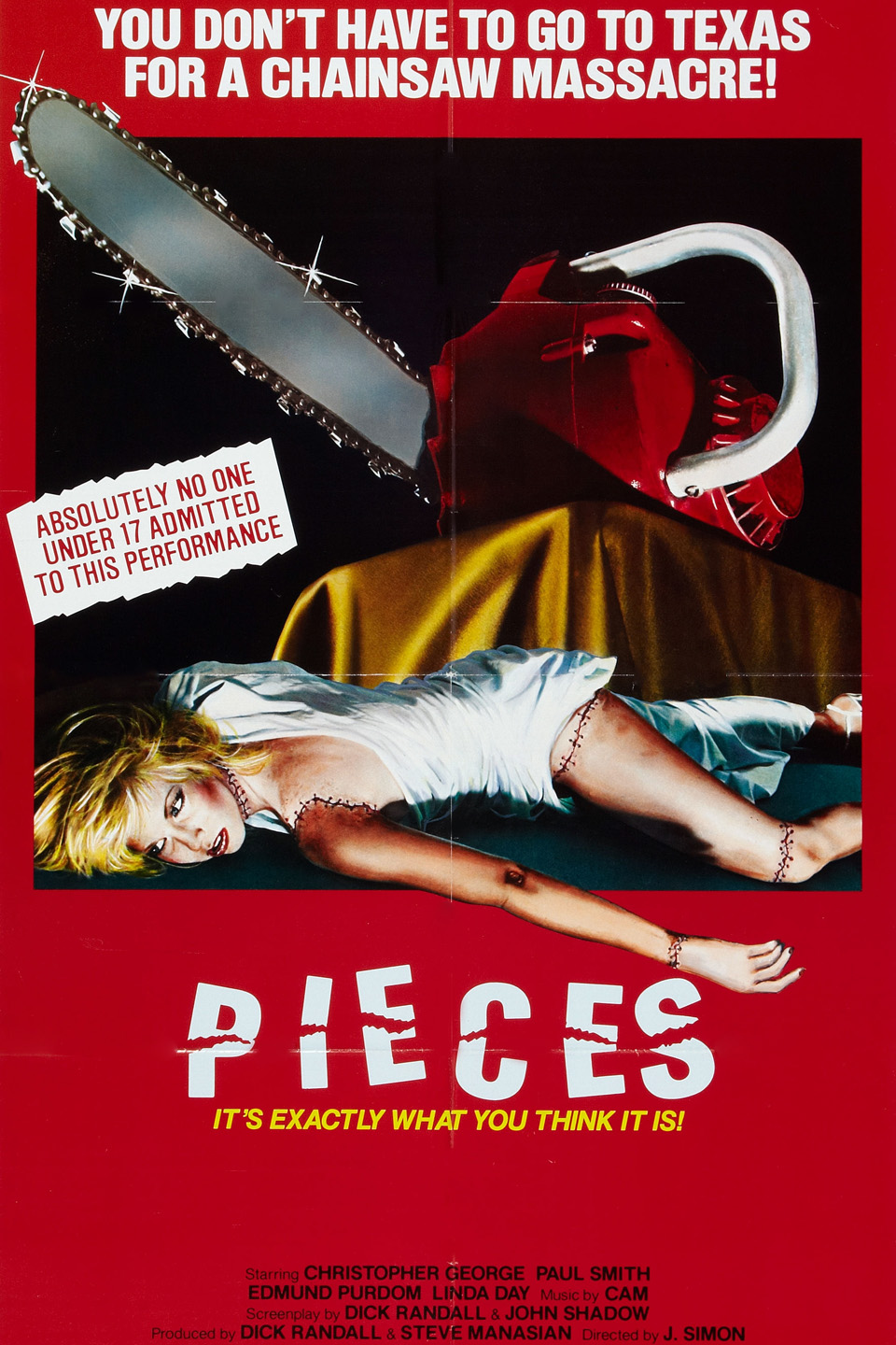 Film poster for PIECES (1982)