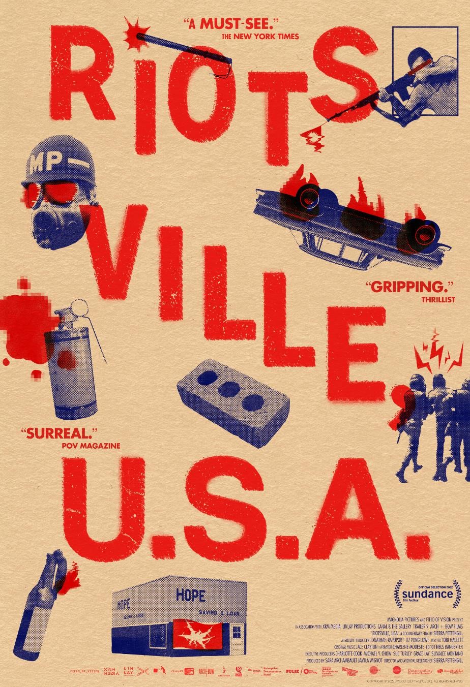 Film poster for RIOTSVILLE, USA (2022)