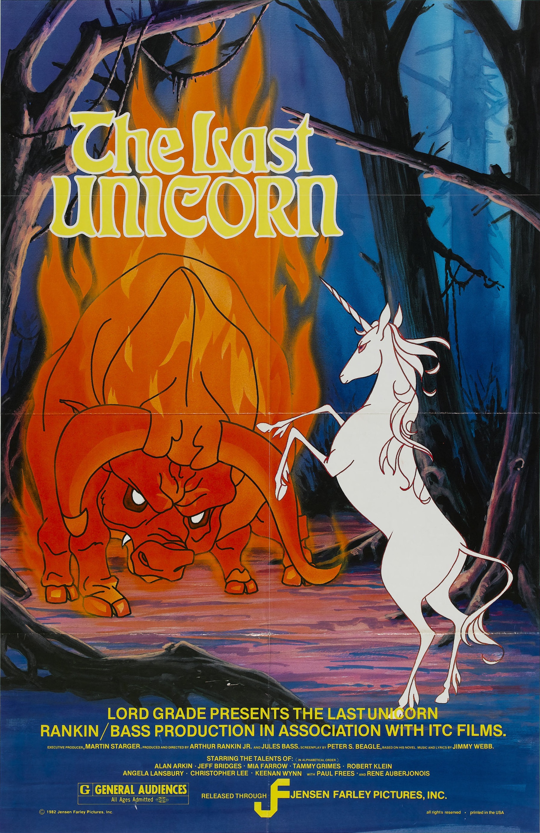 Film poster for THE LAST UNICORN (1982)