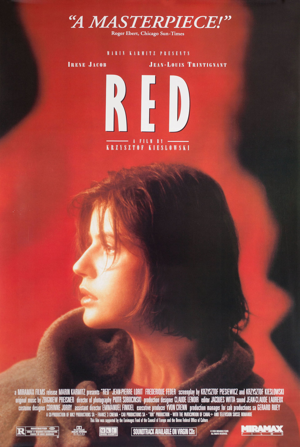 Film poster for THREE COLORS: RED (1994)