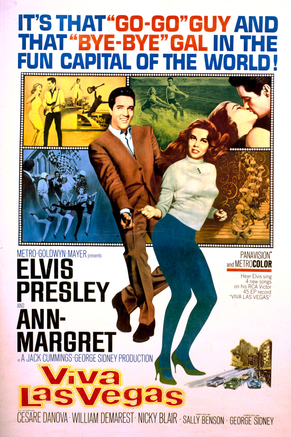 Film poster for Elvis Presley and Ann-Margaret in VIVA LAS VEGAS