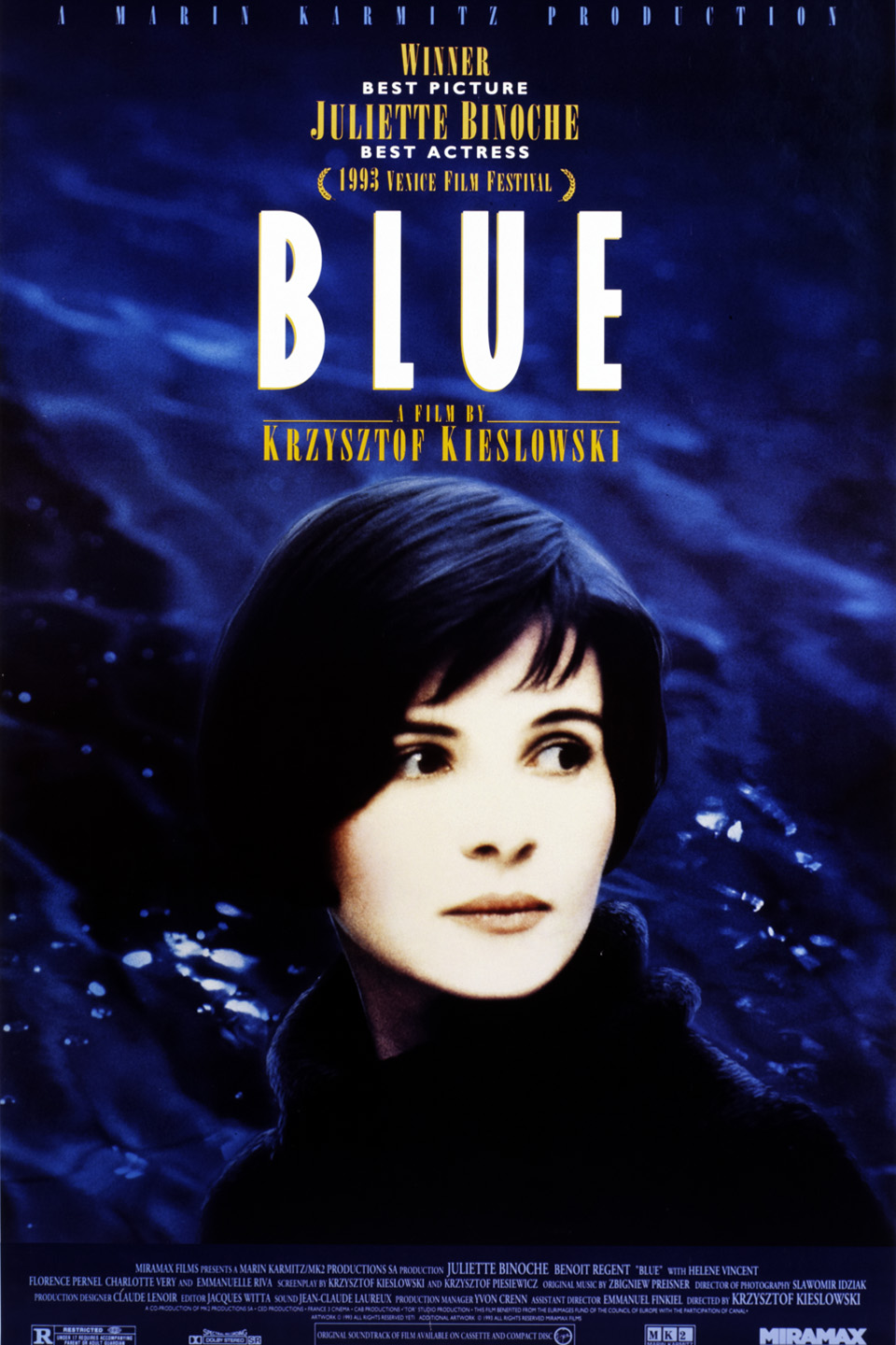 Film poster for THREE COLORS: BLUE (1993)
