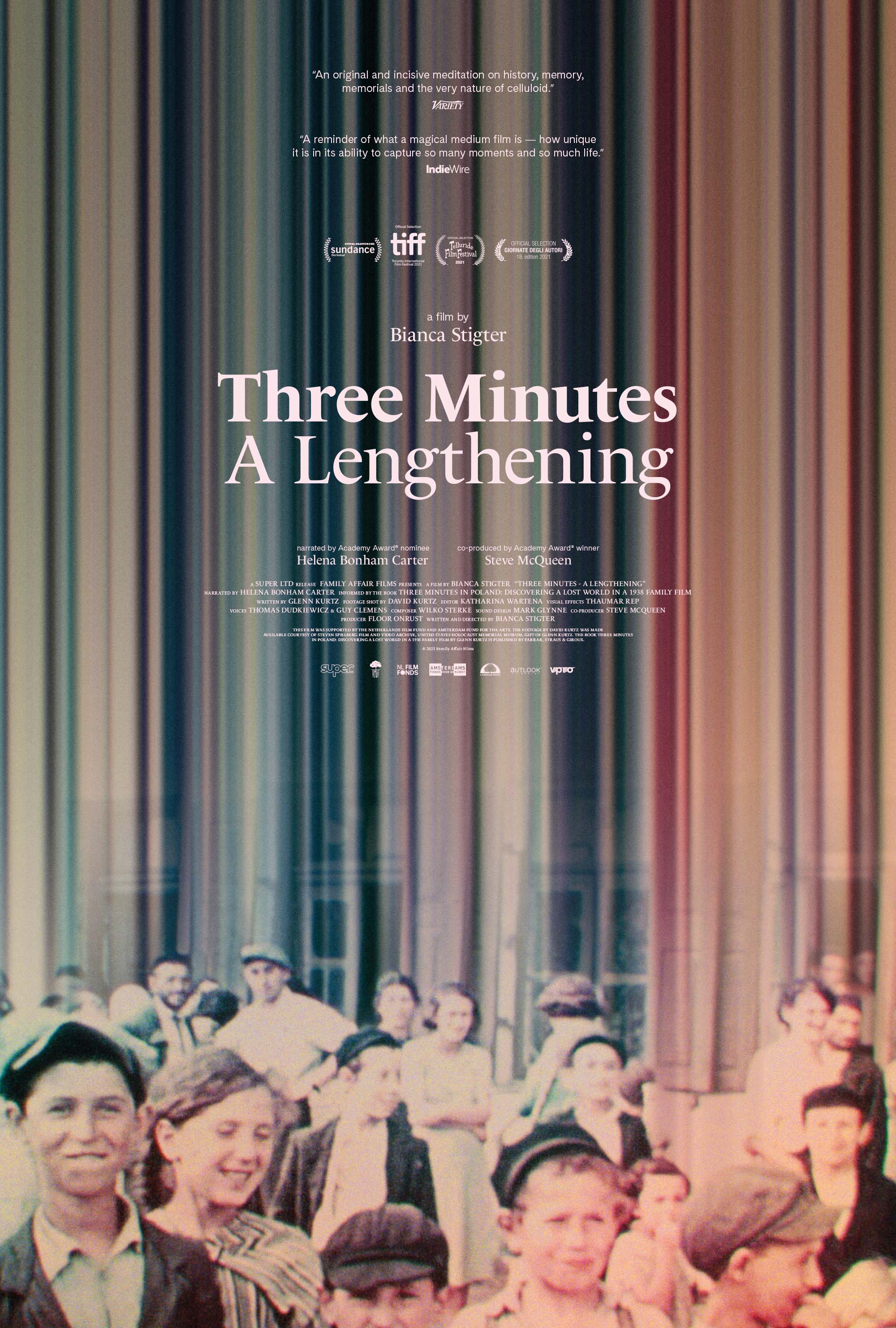 Film poster for THREE MINUTES, A LENGTHENING (2022)