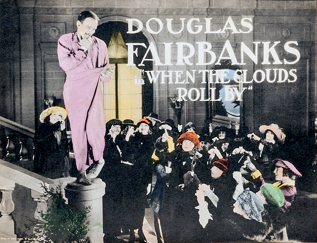 Lobby card for Douglas Fairbanks in WHEN THE CLOUDS ROLL BY (1919)